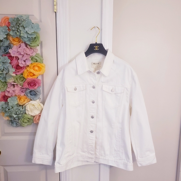 NWT MADEWELL boxy Oversize white denim jacket - Picture 6 of 16